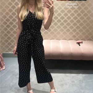 Elegant Black Polka Dot Jumpsuit